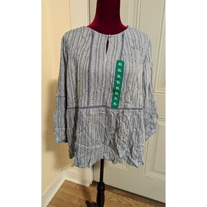 Fever | Blue Blouse | Size XL | NWT